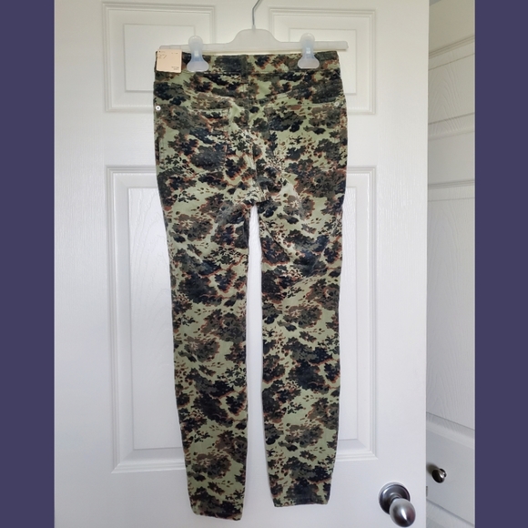 Anthropologie Pilcro corduroy denim skinny cropped high rise jeans Size 27 green - Picture 3 of 9